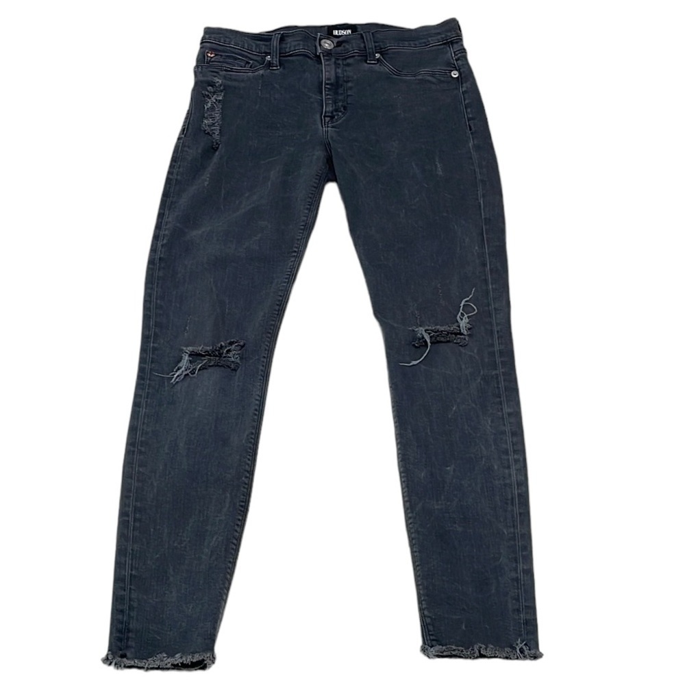 Hudson Jeans Gray Distressed Denim Skinny Stretch Size 26